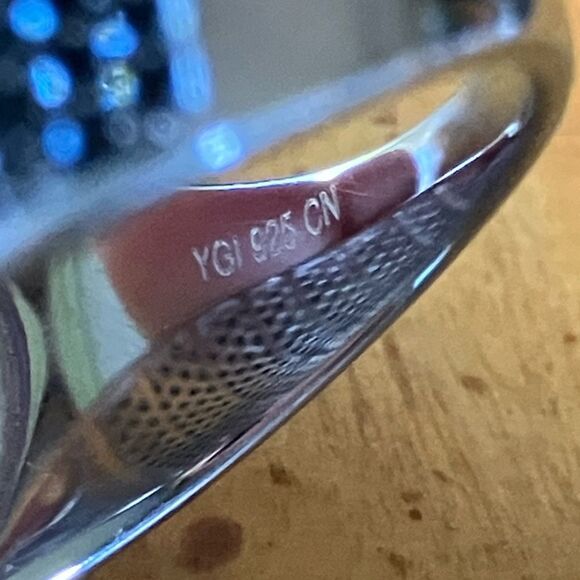 Natural Black Spinel Sterling Silver Ring Size 8 - Picture 6 of 9